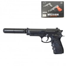 Airsoft spyruoklinis pistoletas su duslintuvu M92 A163