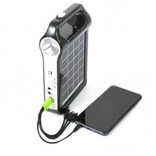 Nešiojama saulės baterija Powerbank su prožektoriumi