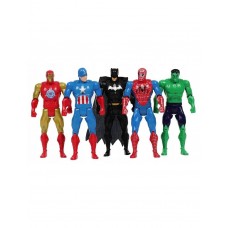 Super herojų figūrėlių rinkinys: Geležinis  žmogus, Halkas, Žmogus voras, Kapitonas Amerika, Betmenas